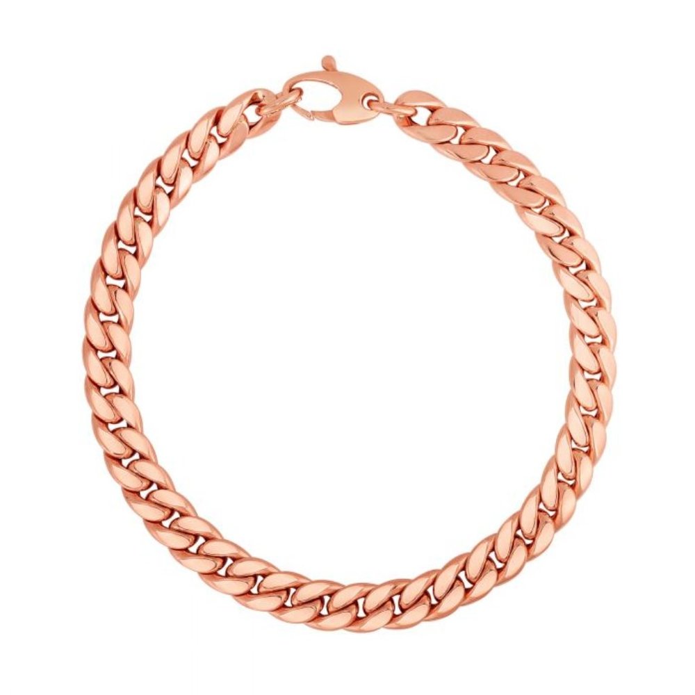 14K Rose Gold Classic Cuban Link Bracelet
